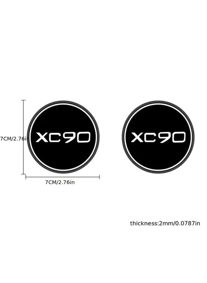 XC90 White Label Car Coasters 1 Pair Universal Anti Slip Drink Insulation Cup Holder Pad - Image 2
